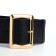 Women's belt, width 5.7 cm, buckle gold, black color