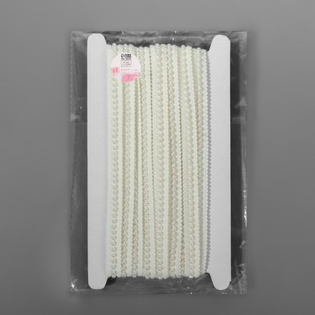 Weeks are decorative, with beads, 13 mm, 4.5 ± 0.5 m, white color-2