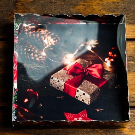 Box for cookies "Magic Night", 15 x 15 x 3 cm-2
