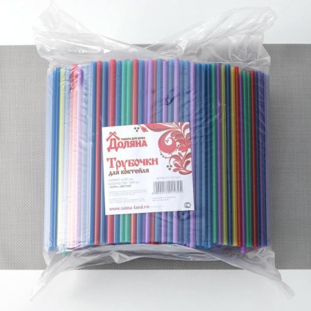 Disposable tubes for the cocktail shade "Cola", 0.6 × 20.5 cm, 1000 pcs, color mix-3