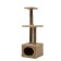 House for cats with two shelves, oval entrance, jute, 37 x 37 x 111 cm, beige