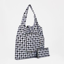 Permanent bag on the button, folding, black/gray color