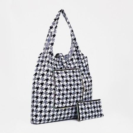 Permanent bag on the button, folding, black/gray color