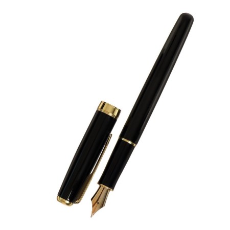 Gift feathers Calligrata, in the leatherette case PB S, black body with gold-2