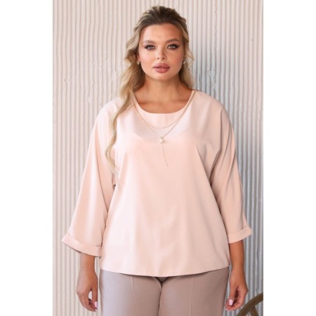 Female blouse, size 46, beige color