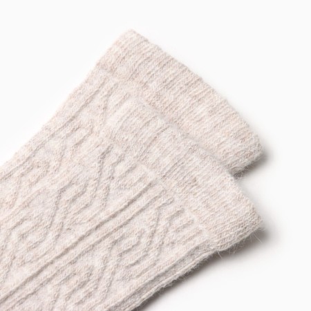 Women's socks, color light-beige melange, size 25-27-1