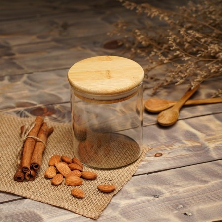 Glass Bank for bulk products with bamboo lid Bellatenero "Eco", 450 ml, 8.5 × 10.5 cm-6