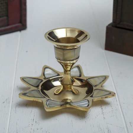 Climber "Zvezda" for 1 candle, brass 9.5x9.5x6.5 cm-1