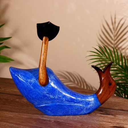 Stand for the bottle "Duck Blue" wood 25x10x20 cm-1