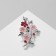 Brooch "Flowers" and leaves, pink color in silver