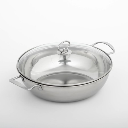 Stainless steel pan "elites", 3 l, with a triple bottom, lid-1