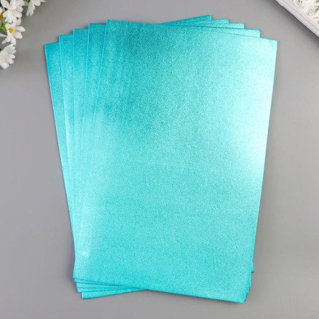 Foamiran metallized "blue" 2 mm format A4 set of 5 sheets-2