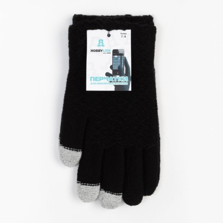 Female gloves for sensory screens, black color, size 7-8 (18-20)-4