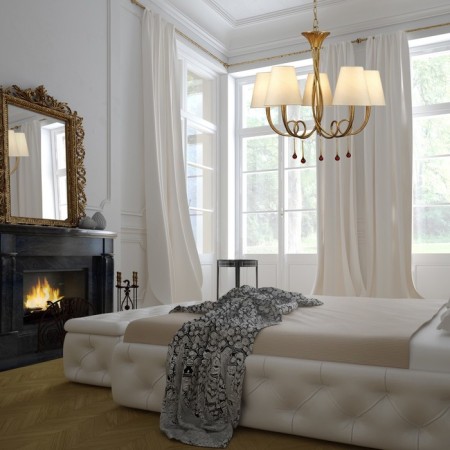 Suspended chandelier Mantra Paola, E14, 5x20W, 532 mm, matte gold color-6