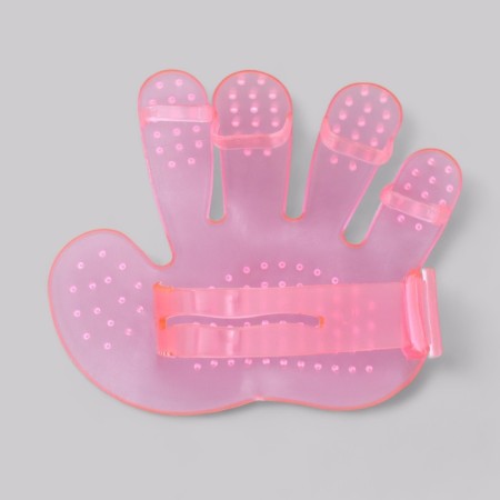 Rubber massage brush on hand, pink-2