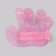 Rubber massage brush on hand, pink