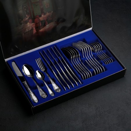 A set of cutlery "Ambassador", 24 items, decorative box, silver color