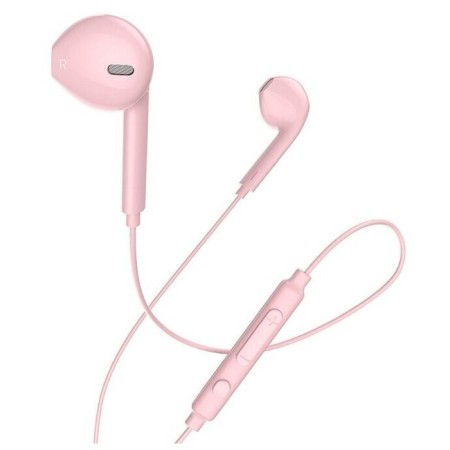 Hoco M55 headphones, wired, inserts, microphone, jack 3.5, 1.2 m, pink-2