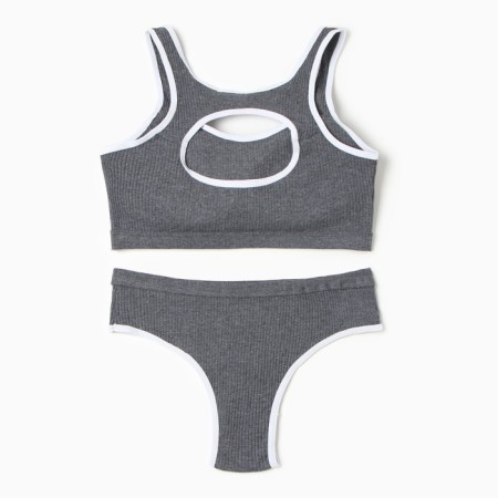 Female set (top, panties) dark gray color, size 42-44-10