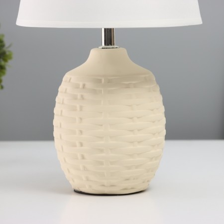 Table lamp "Weaving" 1x40W E14 beige 19.5x19.5x35.5cm-3