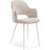 Stool on a metal frame Gutride metal/velor, white/beige 51x56x82 cm