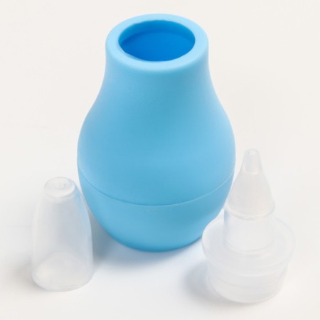 Children's nasal aspirator, with a cap, blue color-4
