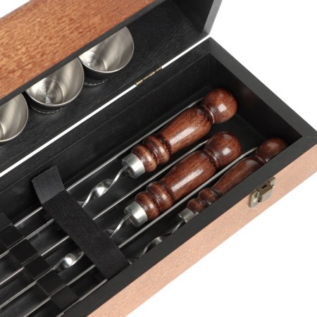 Set with skewers Gift "Classic No. 1" in a case made of wood-5