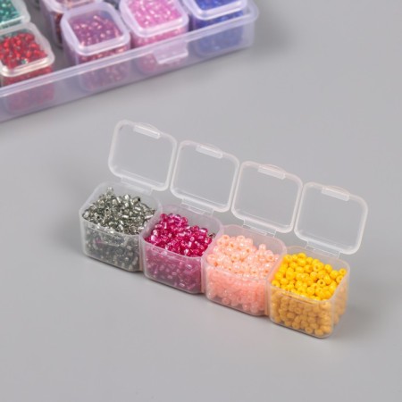 Biser set 28 colors 8/0, 5x2.5 cm-2