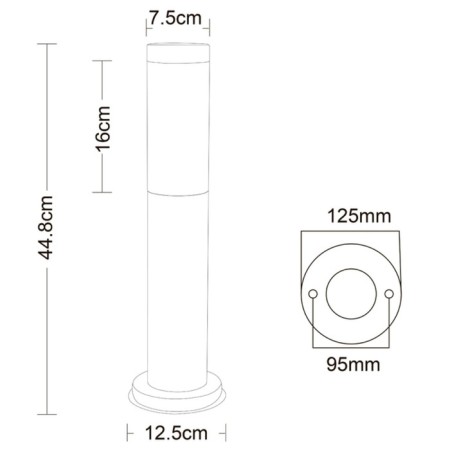 Landscape Lamp Arte Lamp Salire A3158PA-1SS, E27, 20 W, 13x13x45 cm, silver-1