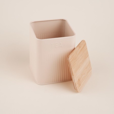 Bank for storage-breaking products "San Lorenzo", 10 × 13 cm, pink color, with a bamboo lid-1