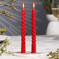 A set of candles of twisted, 1.5x 15 cm, 2 pieces, rose aroma