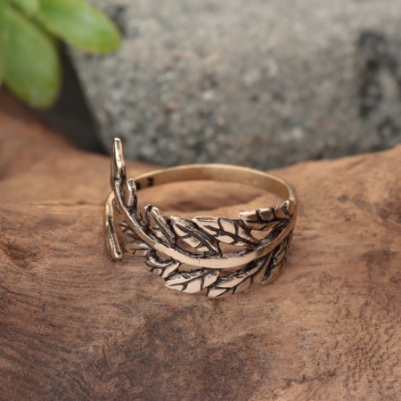 The amulet ring "Ryabin branch", brass-1