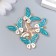 Decor for creativity metal, enamel, rhinestones "Butterfly" white-blue 1.8x2.4 cm