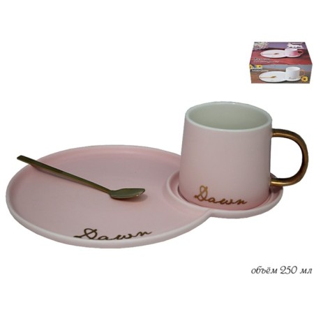 A cup with a saucer and a spoon Lenardi, 250 ml