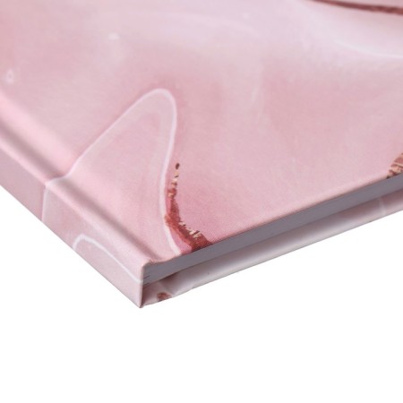 College-wiper in a solid cover 7BC, A5, 64 sheets, pink marble, cage block, glossy lamination, foil embossing-2