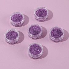 A set of sparkles for decor, small grinding, purple color, 6 pieces