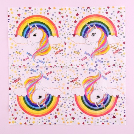 Paper napkins “Unicorn and Rainbow”, 33x33 cm, set of 20 pcs.-3