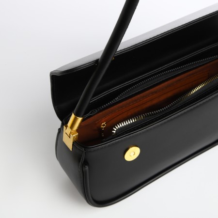 Female bag, baguette, on a magnet, black color-6