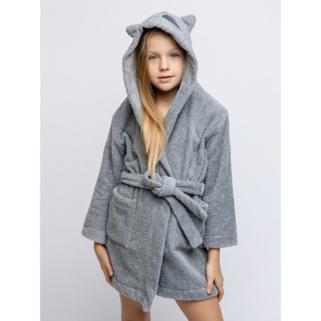 Baby robe, height 98 cm, gray color-3
