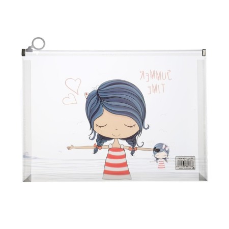 Lightning folder A4 format, 180 md, transparent with the pattern "Girls", mix-10
