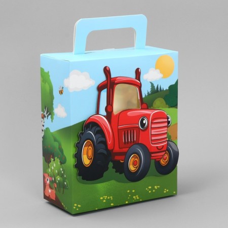 Gift folding box, packaging, Red Tractor, 18 x 15 x 7.5 cm-1