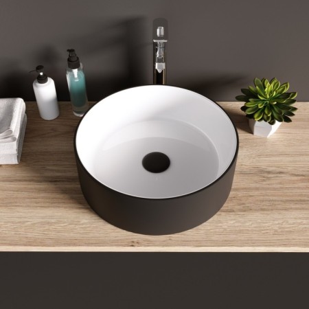 Grossman GR-4040BW sink, round, d = 360 mm, white/black-1
