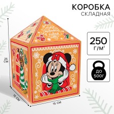 The folding box “Dreams come true in the new year. Mickey Mouse ”, New Year, size 15 × 25 × 15 cm.