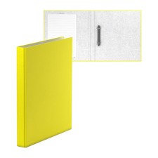 Folder on 2 rings A4, Erichkrause Neon, 35 mm, 1750 μm, laminated, hard cover, yellow