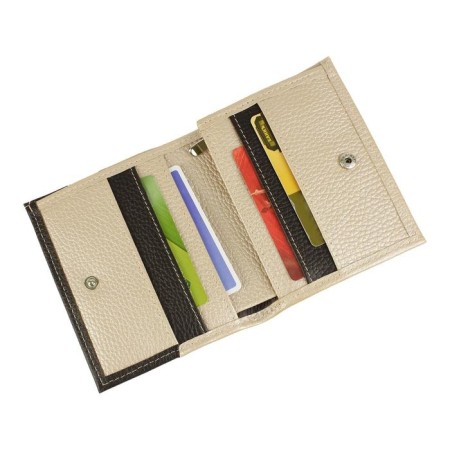 N/k wallet, button, pockets 6, d/coins 1, departments 3, metallic/brown. Fleet-1