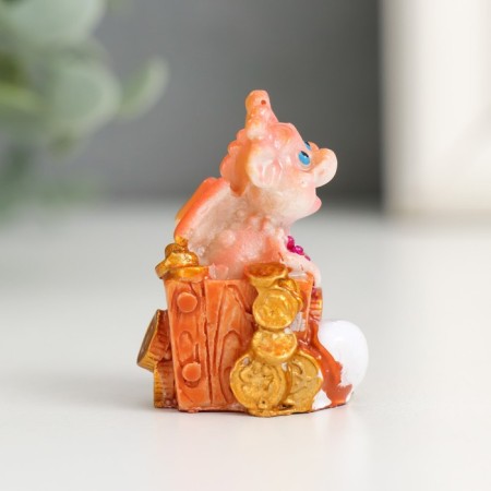 Souvenir Polystone "Golden Dragon with Coins" MIX 2.5x3x4 cm-3