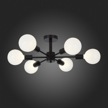 Ceiling EVOLUCE lamp. SL419.402.06. ANO. 6x60 watts, E27, 46x48x23 cm, black color-4