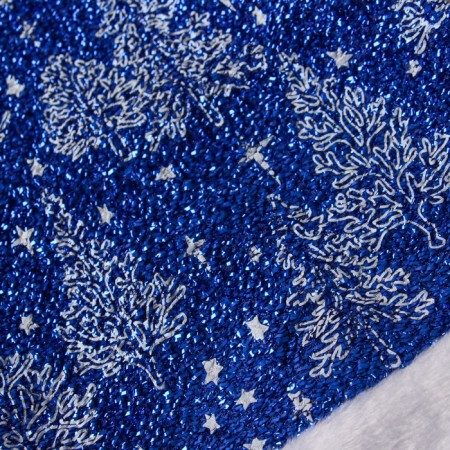 New Year's cap "snowy forest" 30x37 cm, blue-1