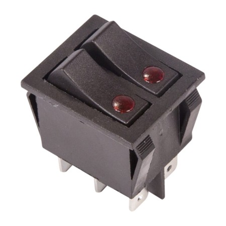 Klavima switch 250V 15A (6C) On -OFF black with double backlight (RWB-512, SC-797) Rexant