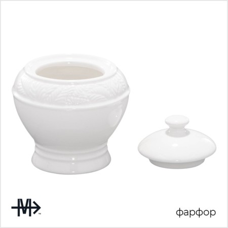 Serving set Magistro Crotone, 2 items: milkman 300 ml, sugar tower 300 ml, white color-1
